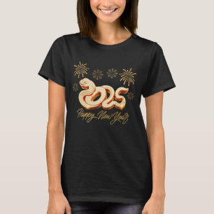 Camiseta Feliz ano novo 2025 Ano chinês do Cobra