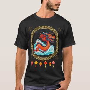 Camiseta Feliz Ano Novo 2025 Ano do Dragão Zodíaco Chinês