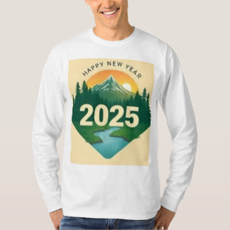 Camiseta Feliz ano novo 2025 Ilusões Naturais