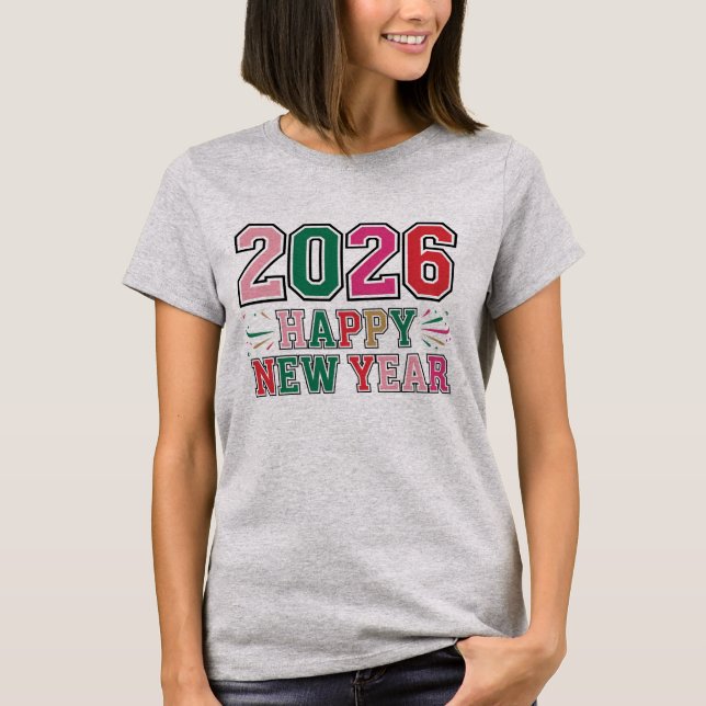 Camiseta Feliz Ano Novo 2026  (Frente)