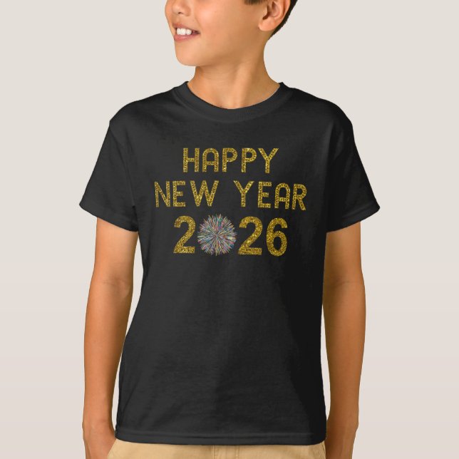 Camiseta Feliz Ano Novo 2026 (Frente)
