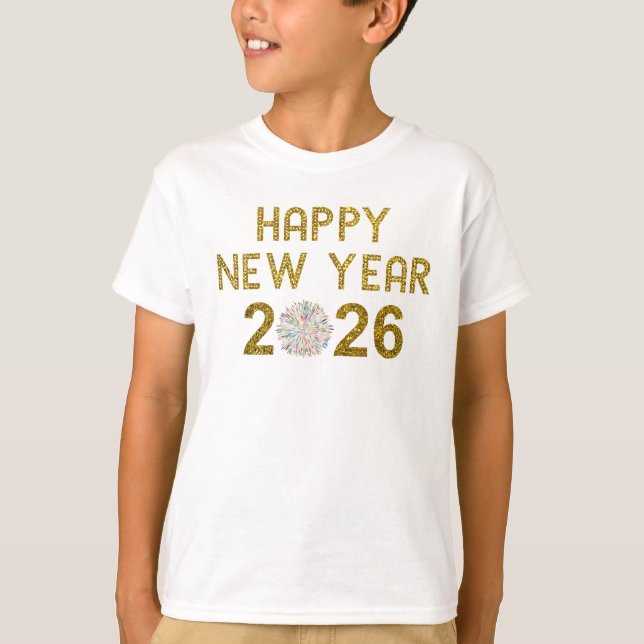 Camiseta Feliz Ano Novo 2026 (Frente)
