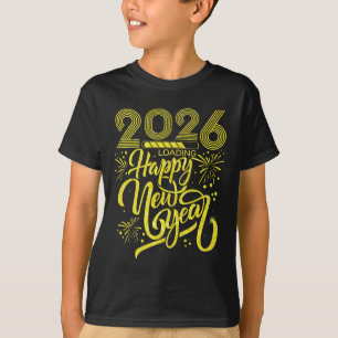Camiseta Feliz ano novo 2026 Carregando o Premiu do Firewor