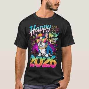 Camiseta Feliz Ano Novo 2026 Festa de Fogos de Artifício Bu