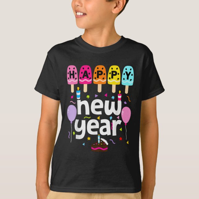 Camiseta Feliz ano novo 2026 Festa Véspera de ano novo Cria (Frente)