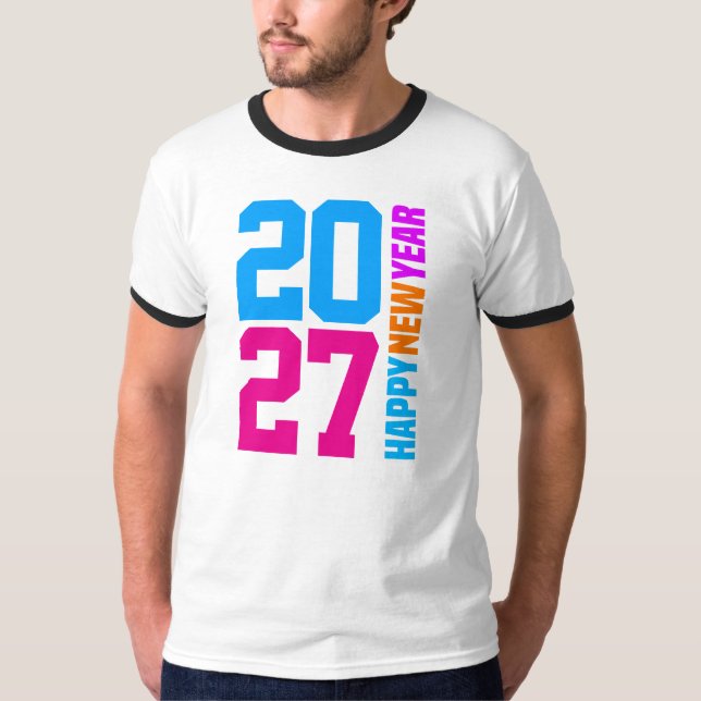 Camiseta Feliz Ano Novo 2027 (Frente)