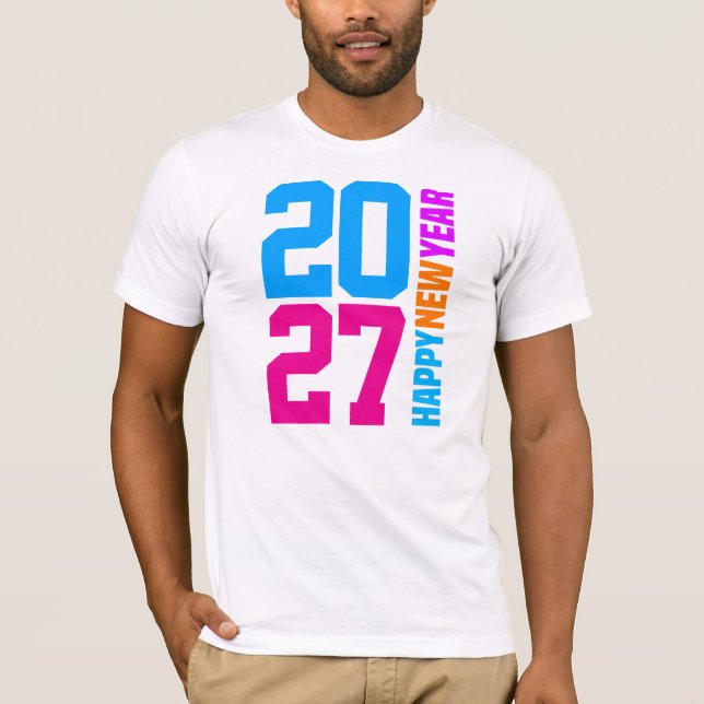 Camiseta Feliz Ano Novo 2027 (Frente)
