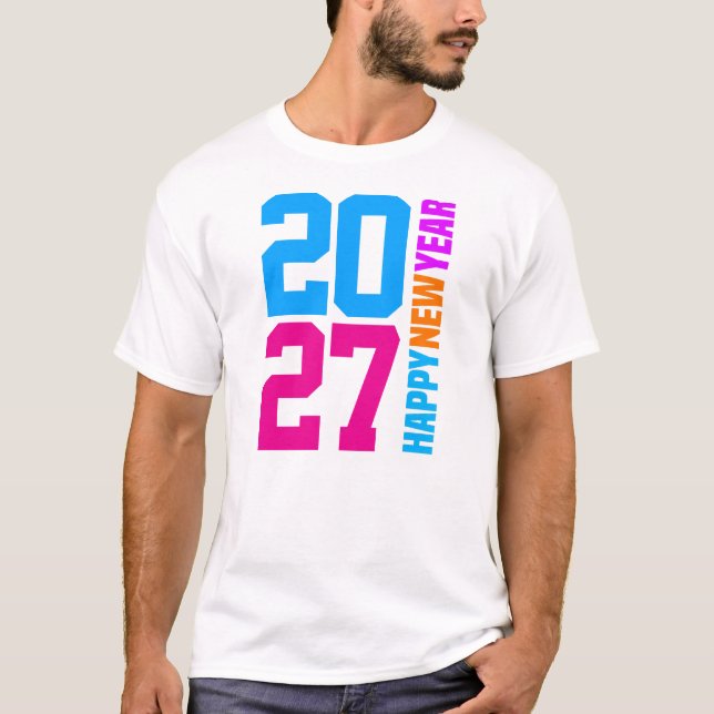 Camiseta Feliz Ano Novo 2027 (Frente)