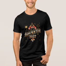 Camiseta Feliz Ano Novo 2027 Celebração