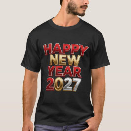Camiseta Feliz Ano Novo 2027 Família Combinada