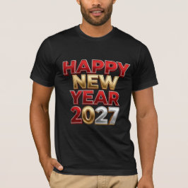 Camiseta Feliz Ano Novo 2027 Família Combinando