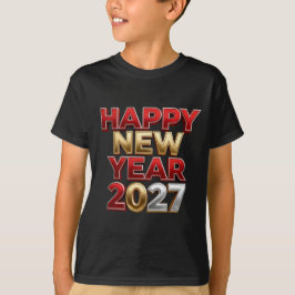 Camiseta Feliz Ano Novo 2027 Família Combinando