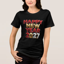 Camiseta Feliz Ano Novo 2027 Família Combinando
