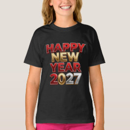 Camiseta Feliz Ano Novo 2027 Família Combinando