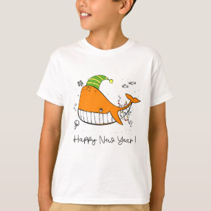 Camiseta feliz ano novo - amante da baleia