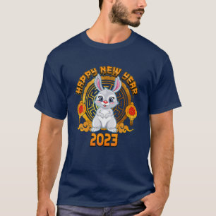 Camiseta Feliz ano novo Ano Do Coelho Sortudo