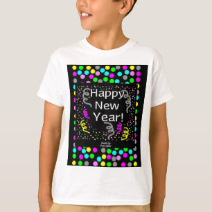 Camiseta Feliz ano novo Boys White Basic T Shirt