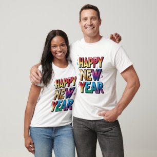 Camiseta Feliz ano novo, Celebrar em Estilo