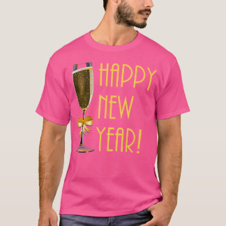 Camiseta Feliz ano novo Champagne Flute 2020