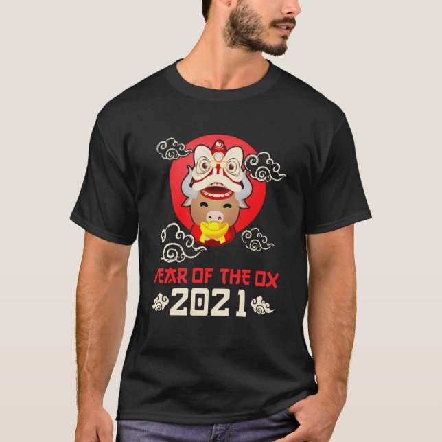 Camiseta Feliz Ano Novo Chinês 2021 - Ano Da Ox Pullo (Frente)
