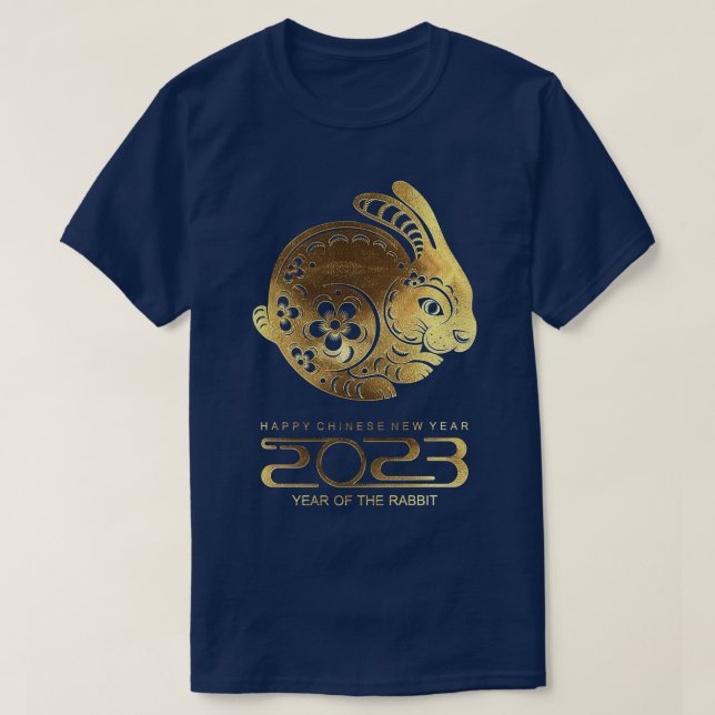 Camiseta Feliz Ano Novo Chinês 2023 Ano Chinês do Ra (Frente do Design)
