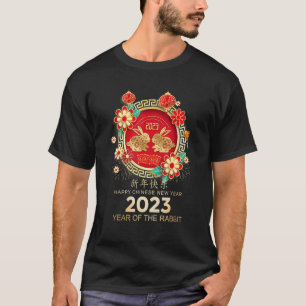 Camiseta Feliz Ano Novo Chinês 2023 Ano do Coelho Fa