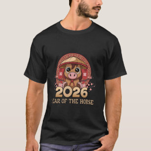 Camiseta Feliz Ano Novo Chinês 2026 Ano do Cavalo 2026