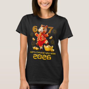 Camiseta Feliz Ano Novo Chinês 2026 Cavalo Engraçado 6 7 Me