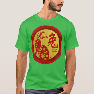 Camiseta Feliz Ano Novo Chinês do Coelho 2023 Chinês