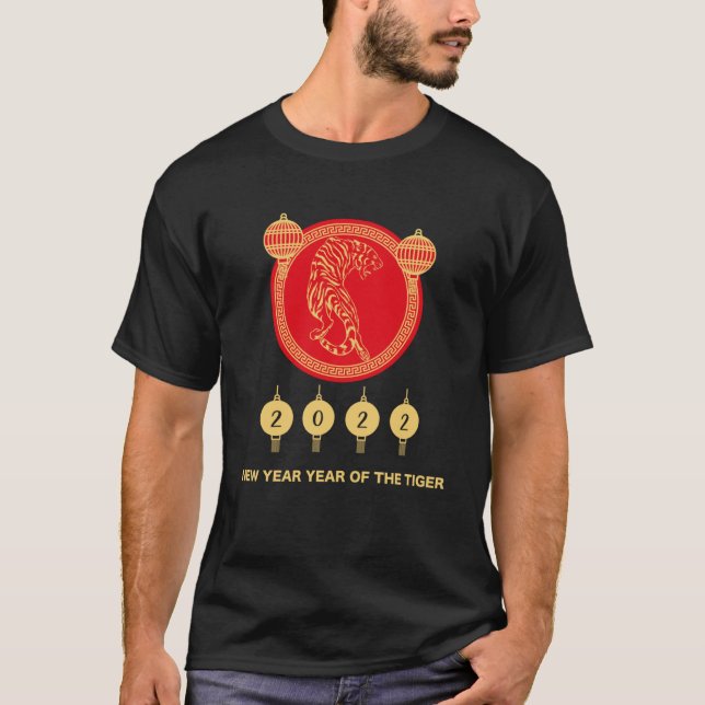 Camiseta Feliz Ano Novo Chinês Tigre 2022 Ano Novo Chinês (Frente)