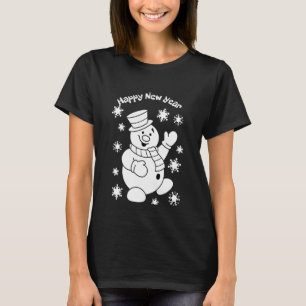 Camiseta Feliz ano novo clássico de Snowman de Natal
