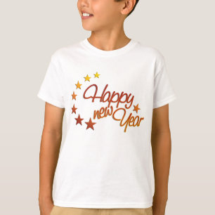Camiseta Feliz ano novo com luz estelar