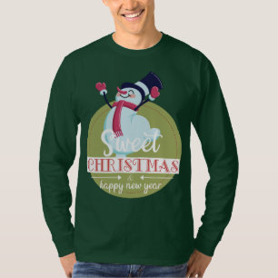 Camiseta feliz ano novo com Natal