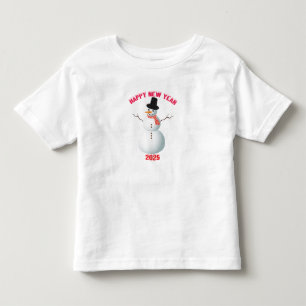 Camiseta Feliz Ano Novo Com SnowMan 2025