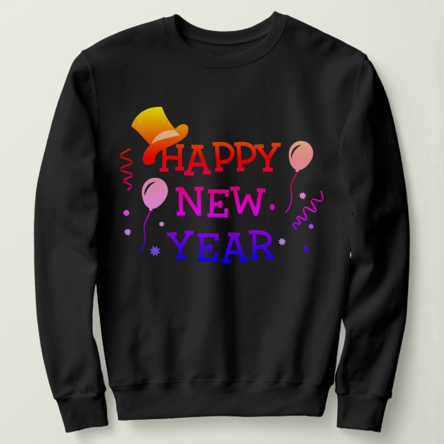 Camiseta feliz ano novo de chapéu engraçado veste todos os  (Frente do Design)