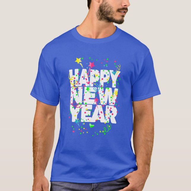 Camiseta feliz ano novo de Fita de véspera de ano novo 2021 (Frente)
