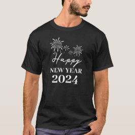 Camiseta Feliz ano novo de Script Elegante de Tendência