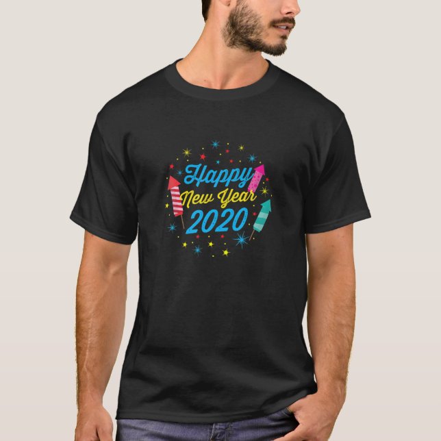 Camiseta Feliz ano novo de Suprimentos de véspera de ano no (Frente)