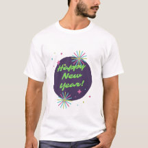 Camiseta Feliz ano novo de uso masculino