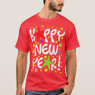 Camiseta Feliz ano novo de Véspera de ano novo das Estrelas