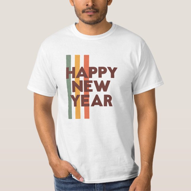 Camiseta Feliz Ano Novo – Design de Tipografia Fes (Frente)