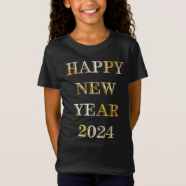 Camiseta Feliz ano novo Dourado