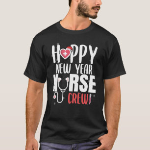 Camiseta Feliz ano novo Enfermeira Tripulação Santas Favori