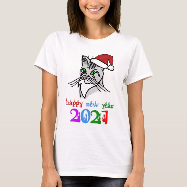 Camiseta Feliz ano novo Engraçado 2021 (Frente)