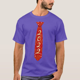 Camiseta Feliz ano novo Engraçado 2022 Red Arco Tie Happy N