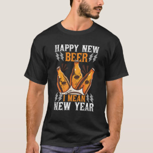 Camiseta feliz ano novo Engraçado Bebendo de Cerveja Tromb