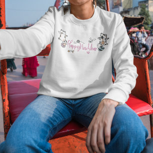 Camiseta Feliz ano novo Entre Gatinhos Equilibrado Num Fio