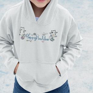 Camiseta Feliz ano novo Entre Gatinhos Equilibrado Num Fio