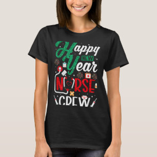 Camiseta Feliz Ano Novo Equipe de Enfermeiros Réveillon de 