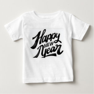 Camiseta Feliz Ano Novo Escova‑Estilo Saudação